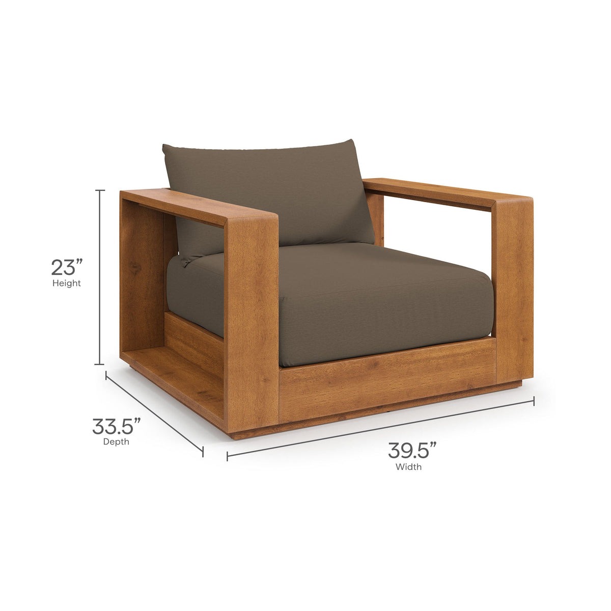 Tahoe Outdoor Patio Acacia Wood Chair by Modway