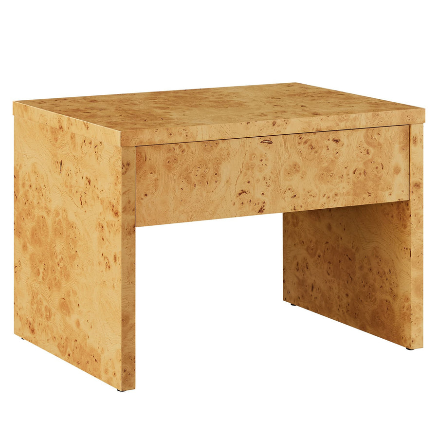 Hudson Burl Wood Nightstand — Natural