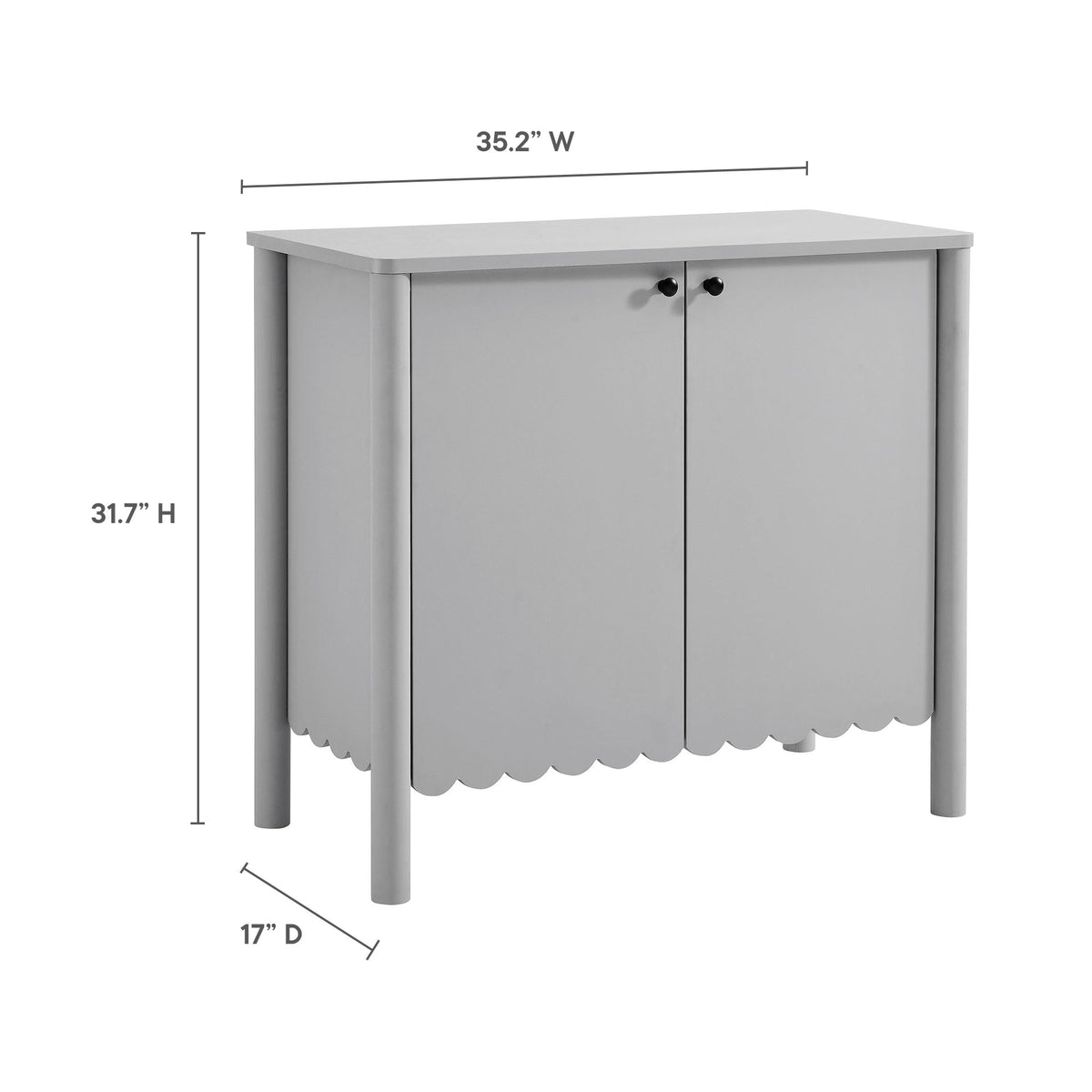 Emmeline 35" 2-Door Scalloped Sideboard Cabinet by Modway