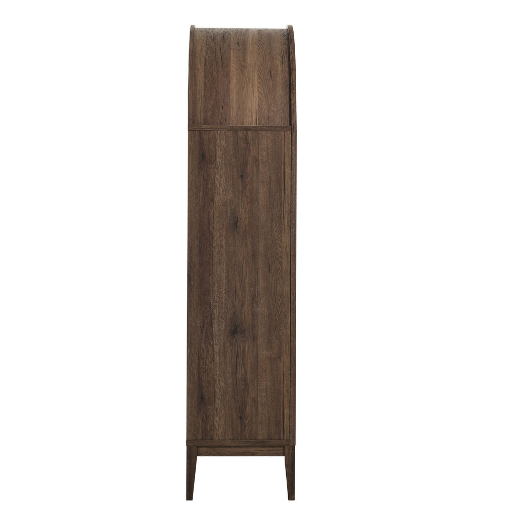 Nolan 1-Piece Wood Storage Cabinet with Arched Glass Doors