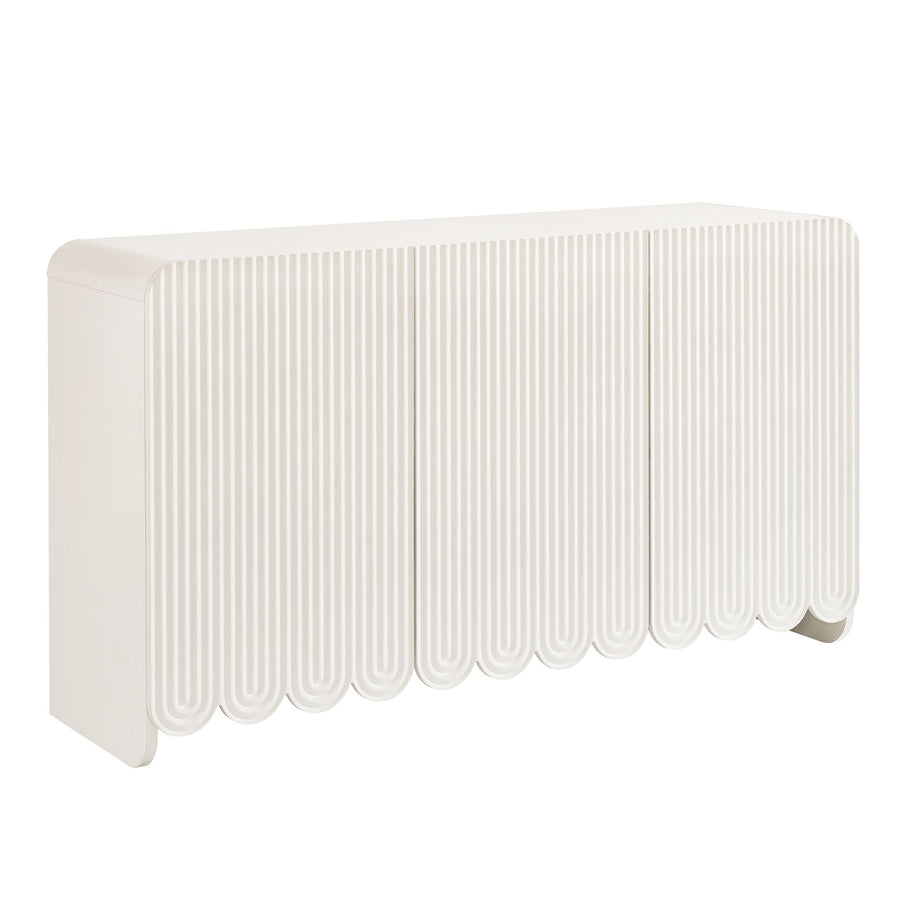 Dahlia Fluted and Scalloped Sideboard Storage Cabinet