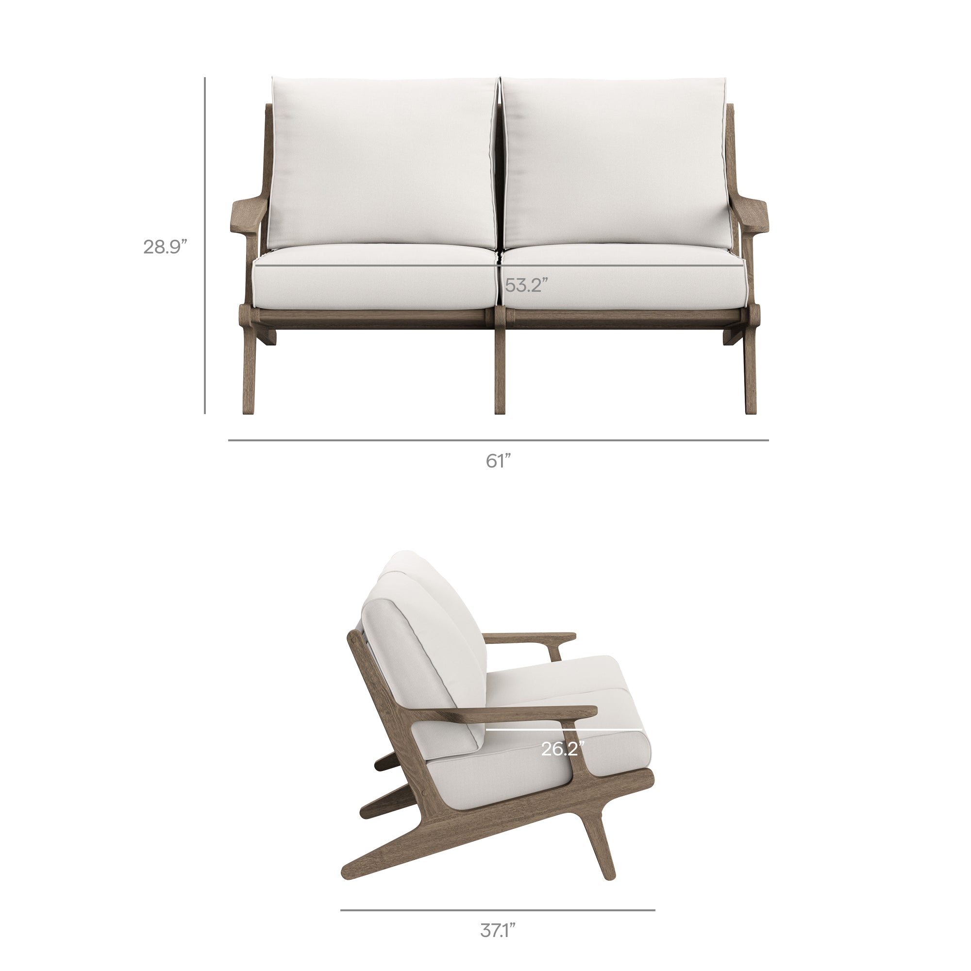 Saratoga 5-Piece Outdoor Patio Teak Wood Furniture Set by Modway