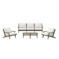 Saratoga 4-Piece Outdoor Patio Teak Wood Furniture Set by Modway