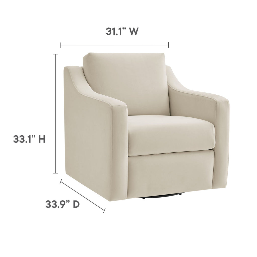 Liora Performance Velvet Swivel Armchair