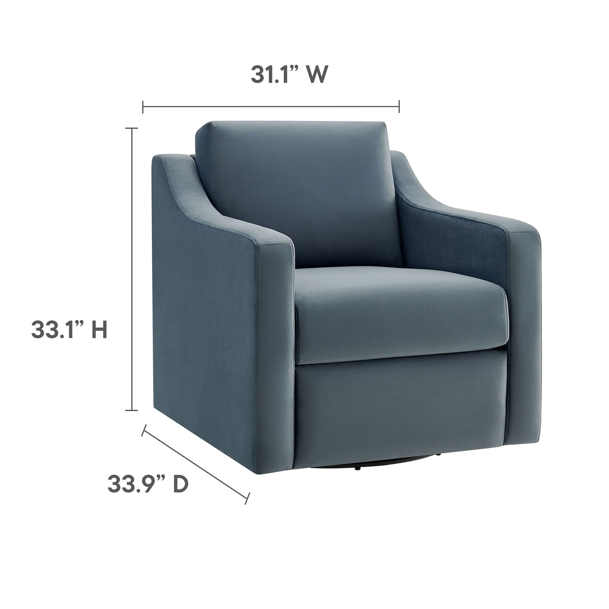 Liora Performance Velvet Swivel Armchair
