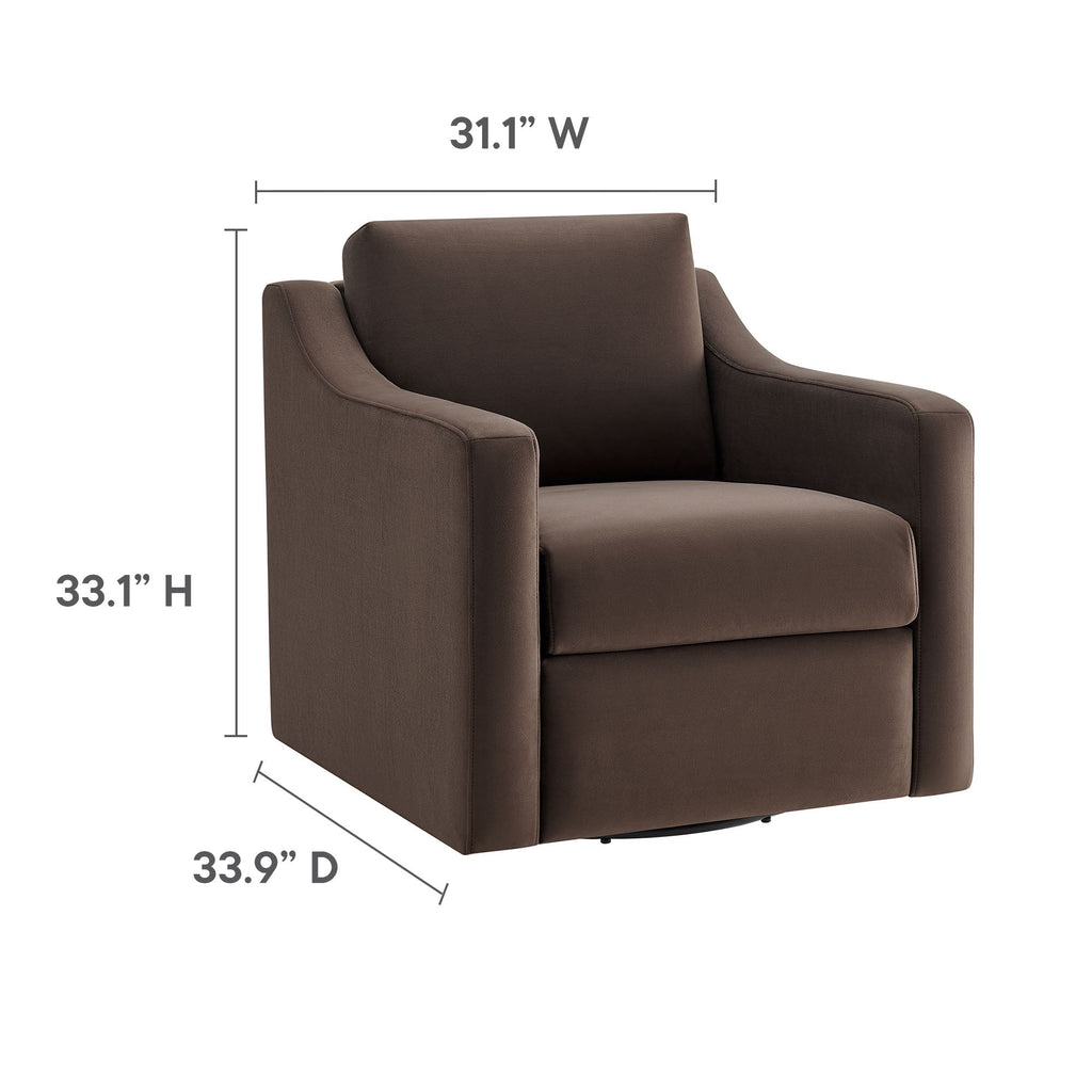 Liora Performance Velvet Swivel Armchair