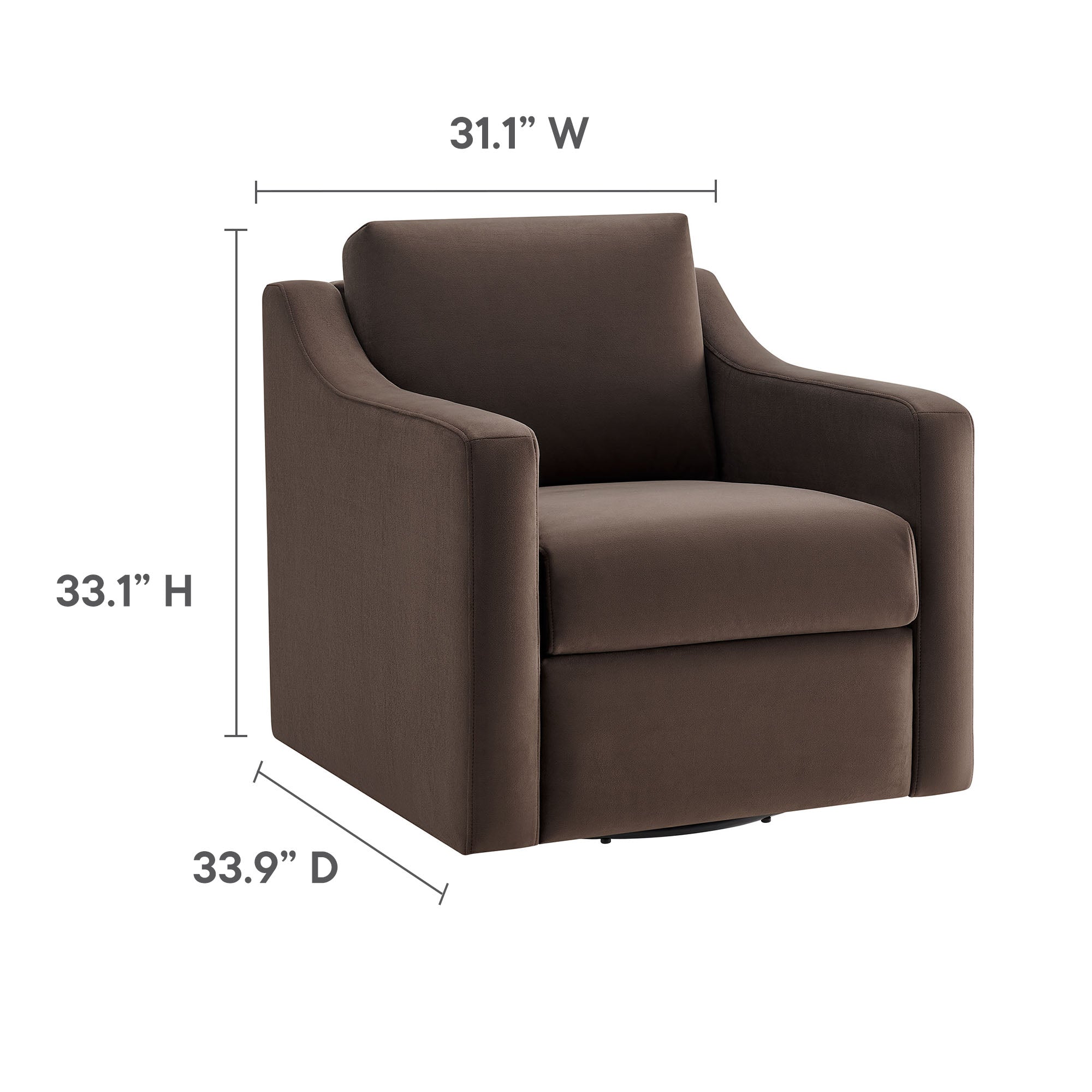 Liora Performance Velvet Swivel Armchair
