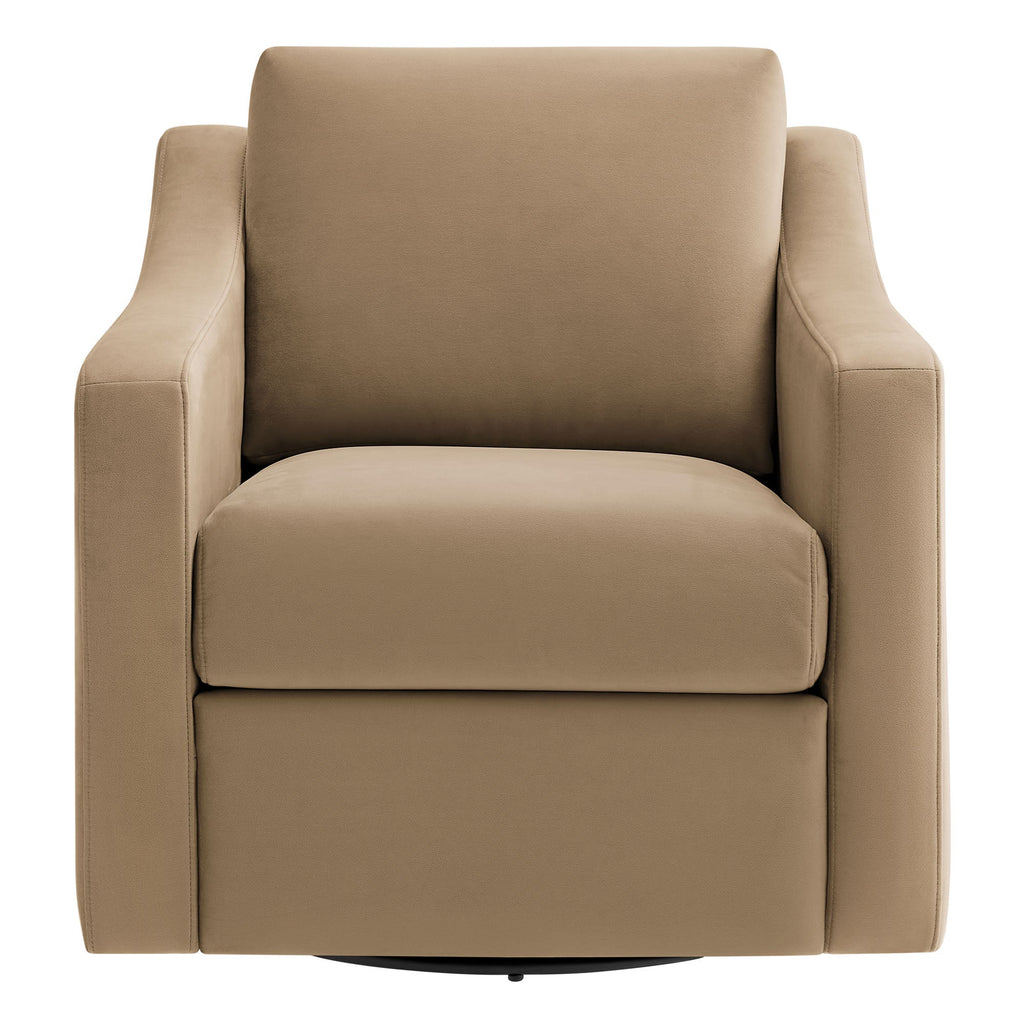 Liora Performance Velvet Swivel Armchair