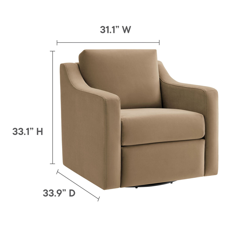 Liora Performance Velvet Swivel Armchair