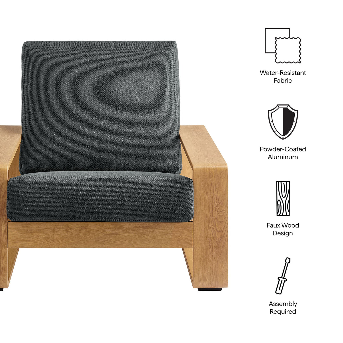 Lirienne Outdoor Patio Aluminum Faux Wood Armchair by Modway