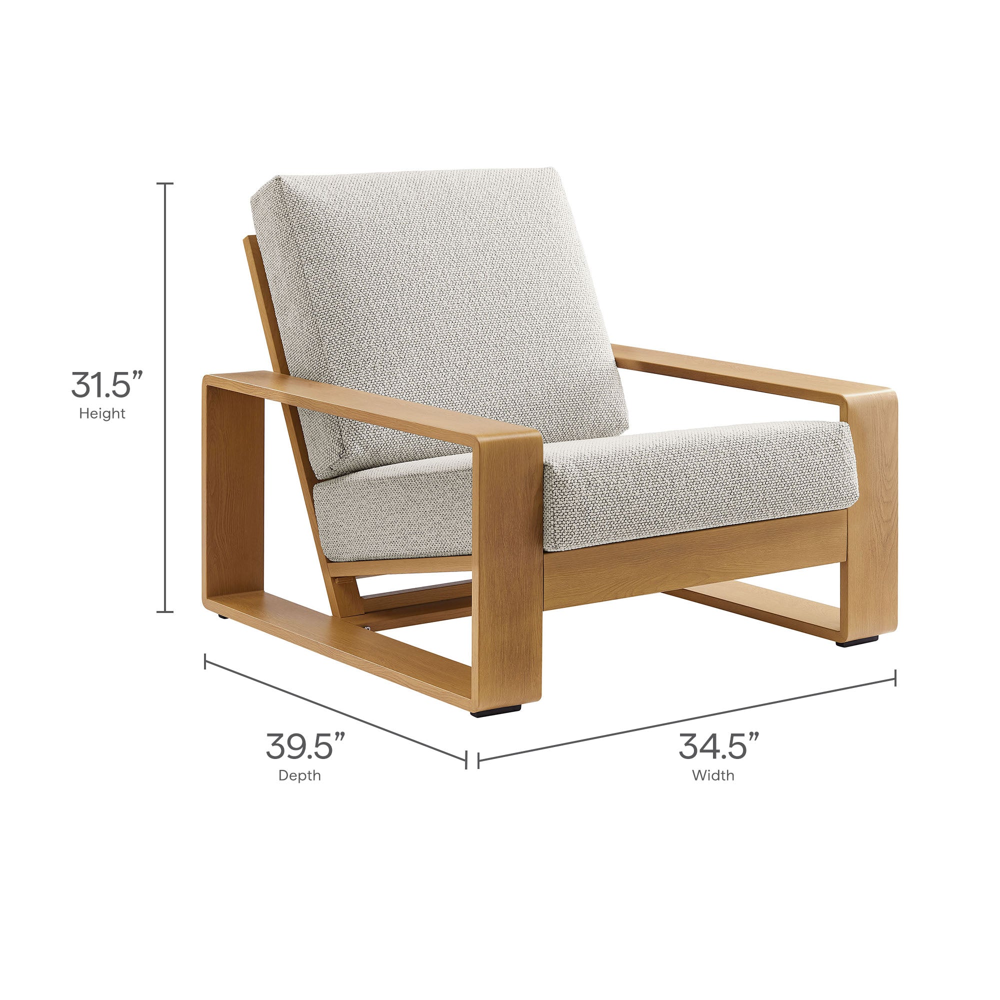 Lirienne Outdoor Patio Aluminum Faux Wood Armchairs Set of 2 by Modway
