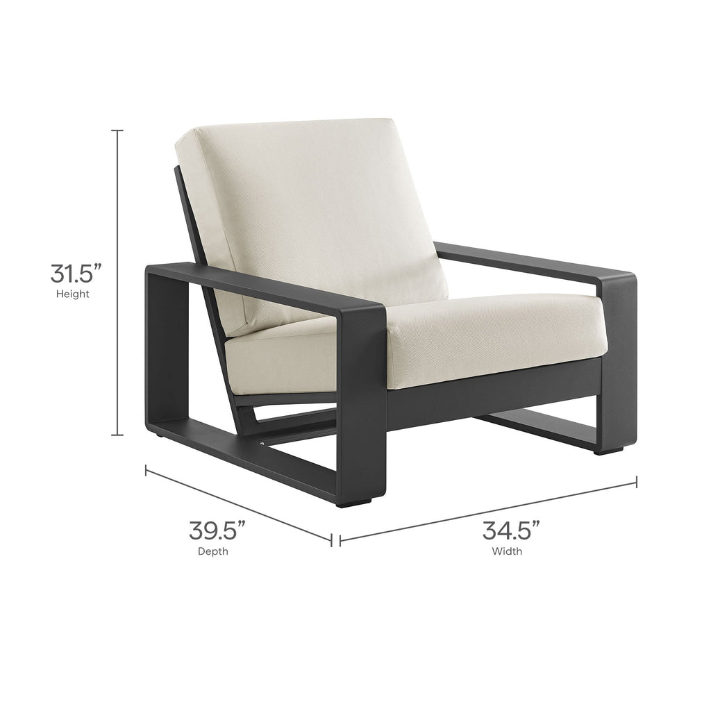Lirienne Outdoor Patio Aluminum Faux Wood Armchairs Set of 2 by Modway