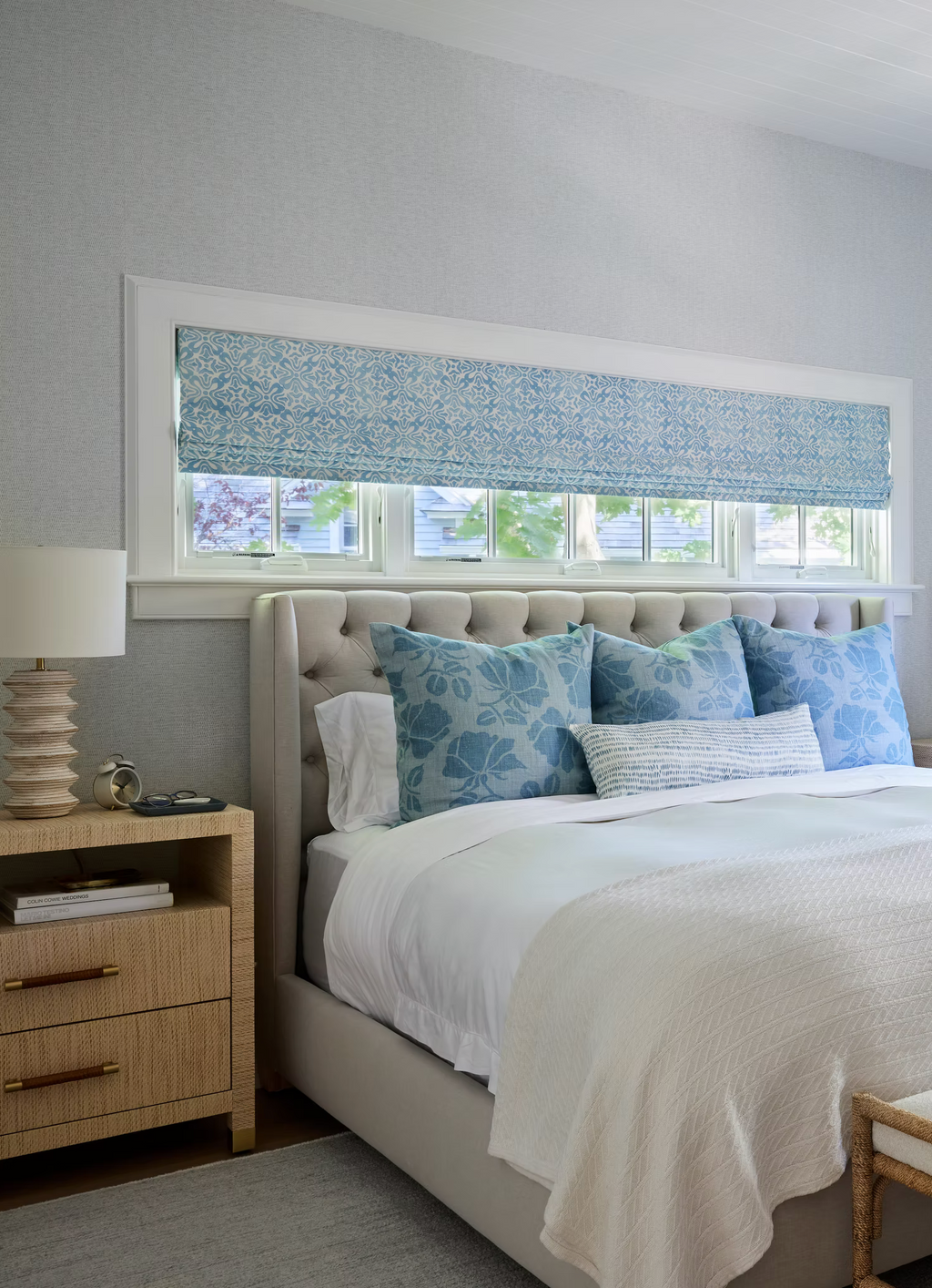 Emilia Pillow Cover in Blue, Peter Dunham Textiles