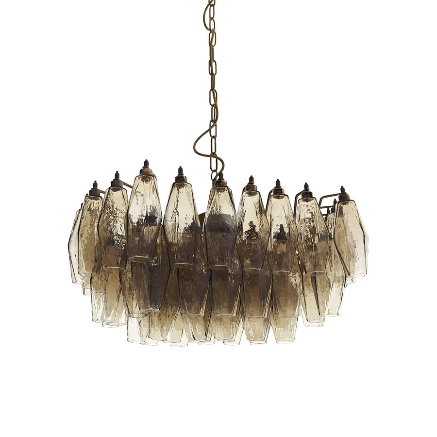 Murano Poliedri Chandelier — Smoked