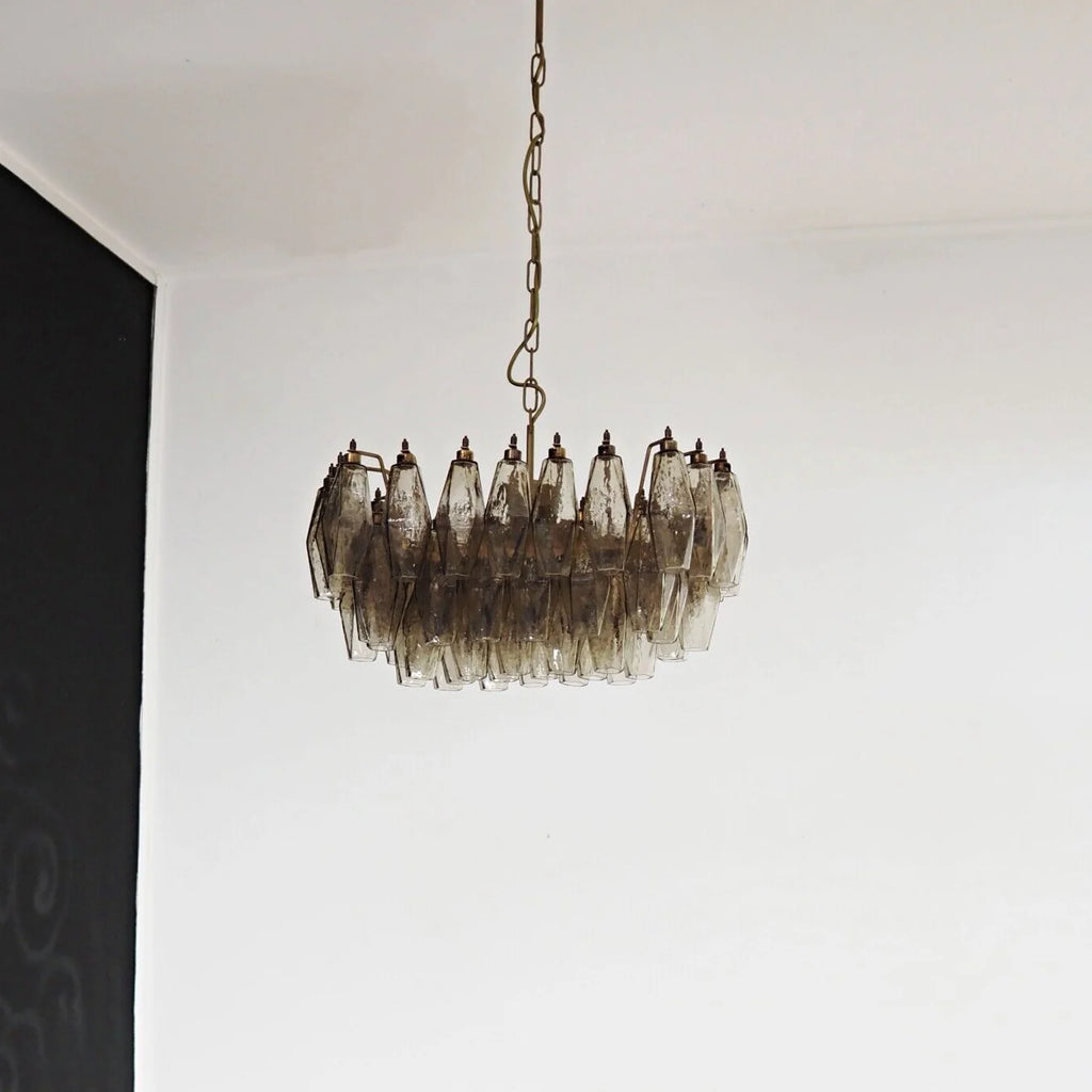 Poliedri Murano Smoked Chandelier