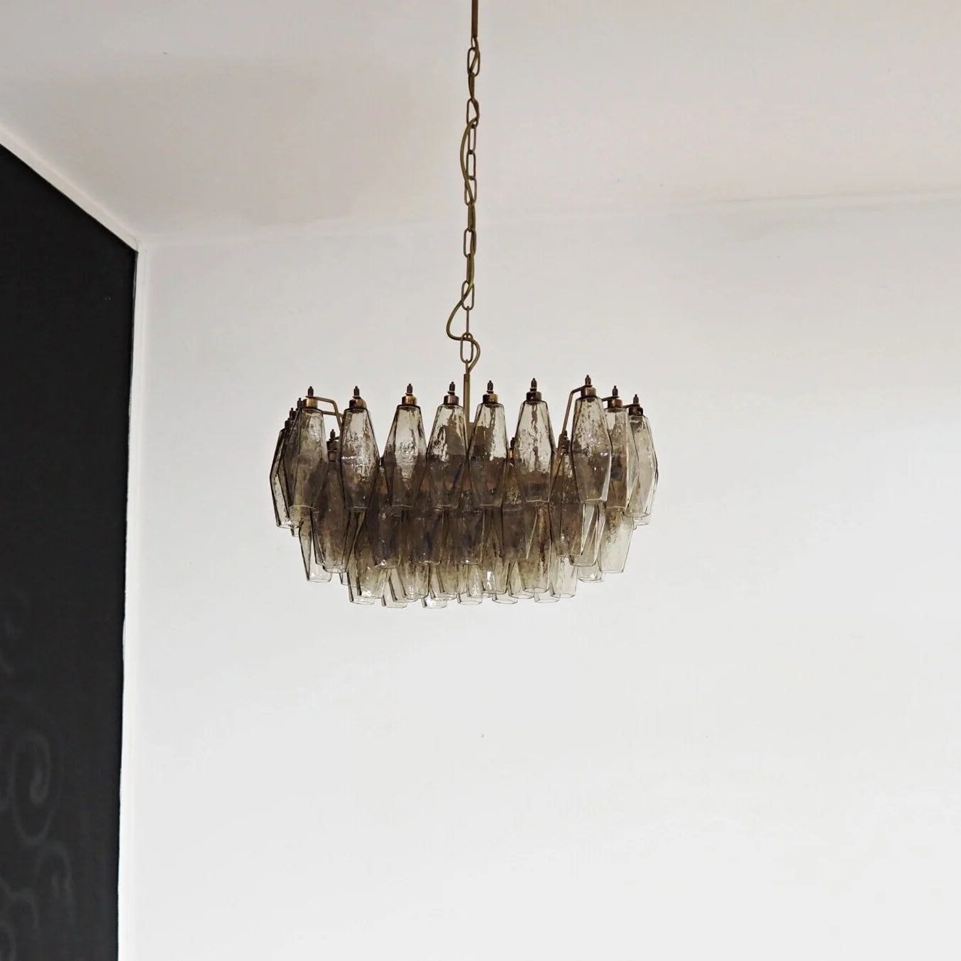 Poliedri Murano Smoked Chandelier