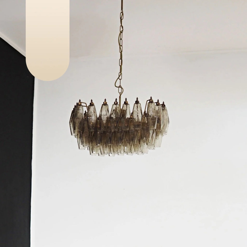 Poliedri Murano Smoked Chandelier