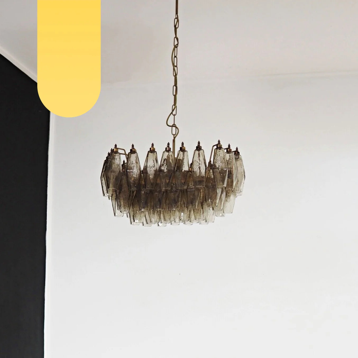 Murano Poliedri Chandelier — Smoked