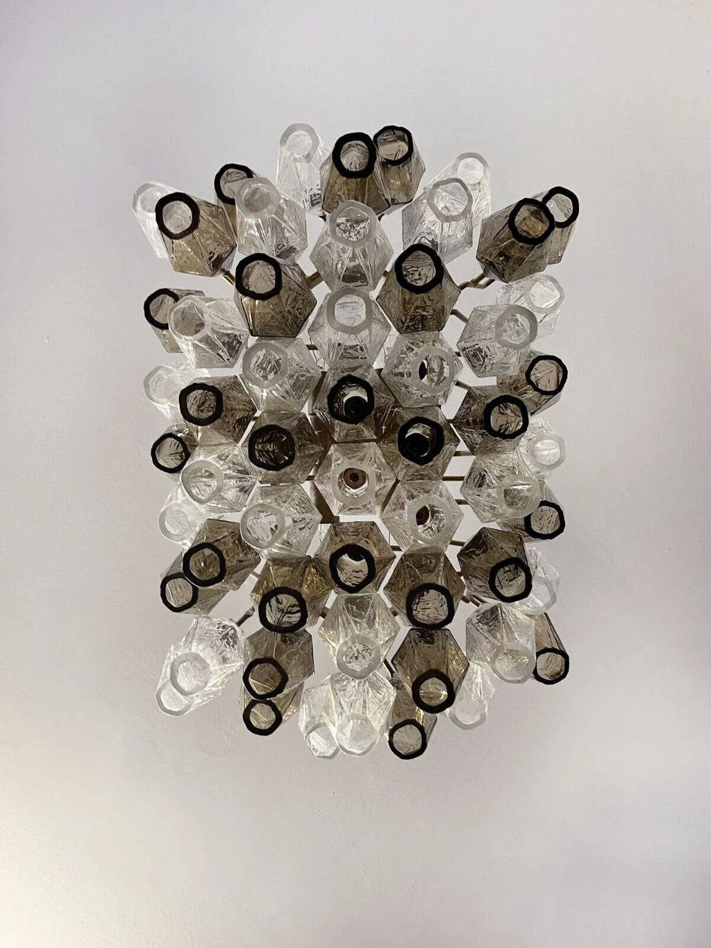 Poliedri Smoked Murano Glass Chandelier