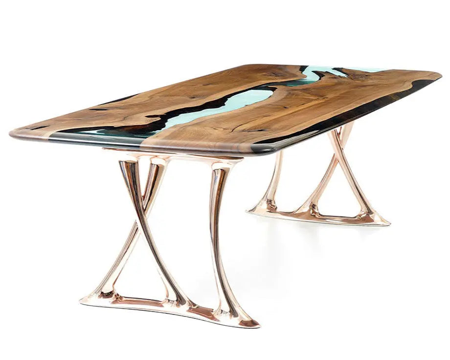 Osso Sculptural Walnut & Epoxy Dining Table