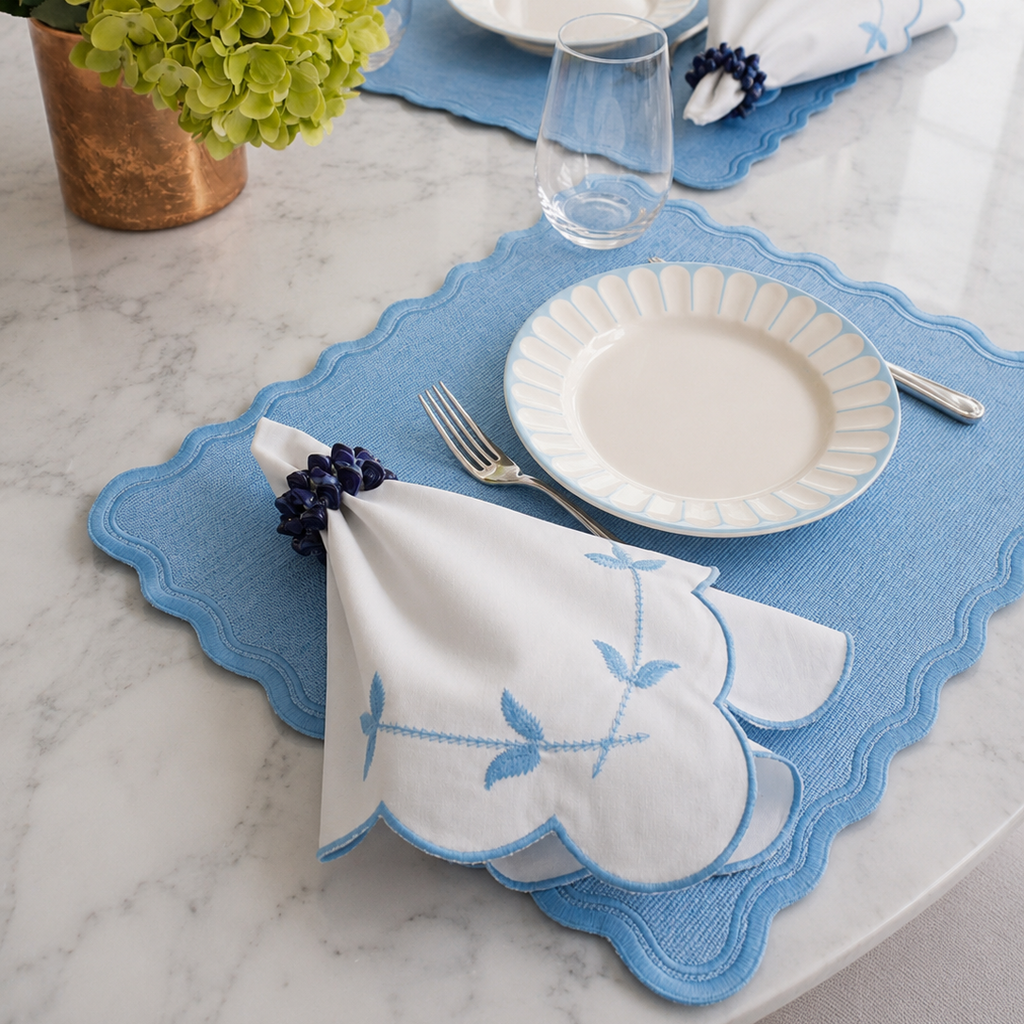 Blue Scalloped Placemat (Set of 2)
