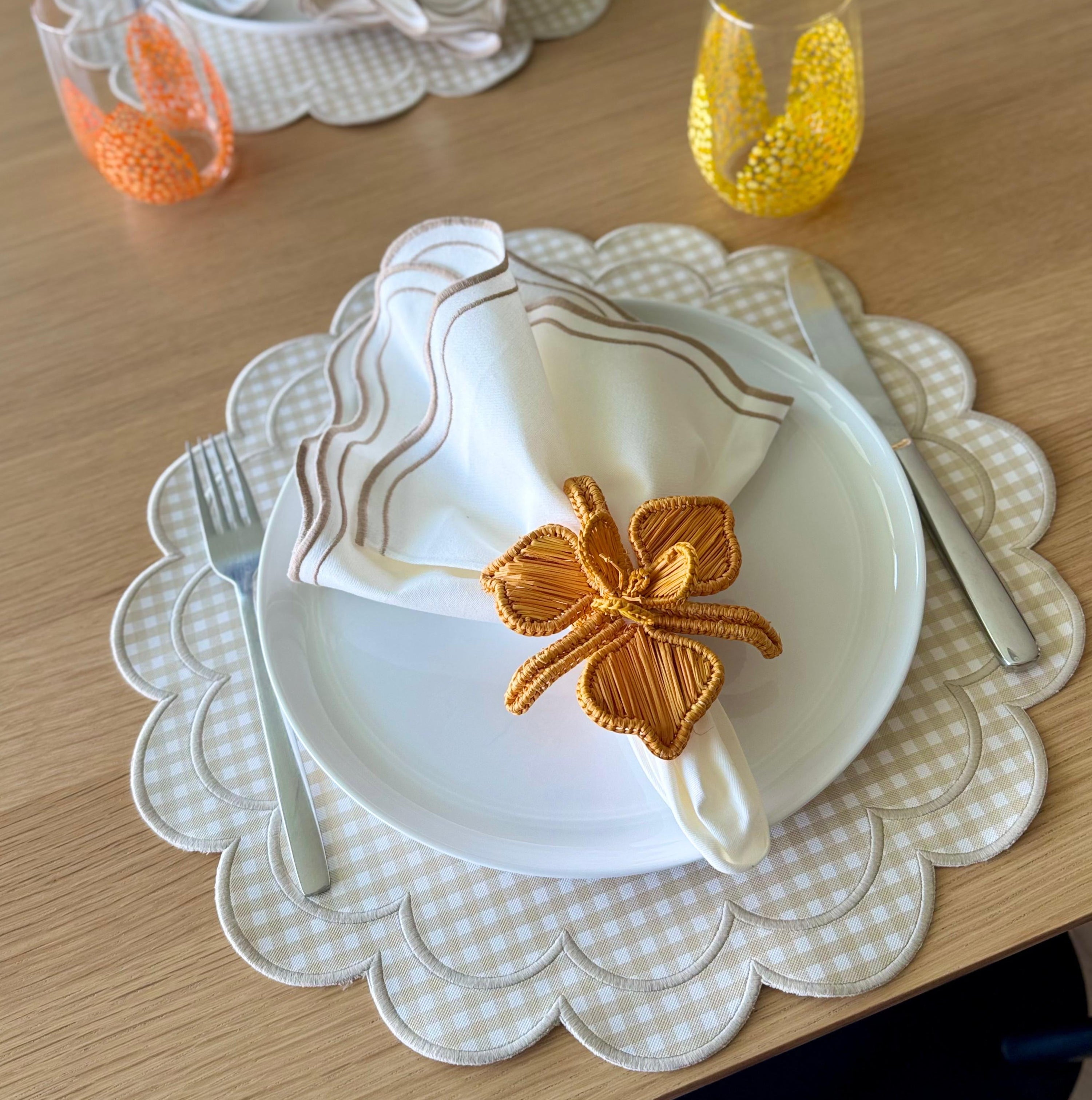 Provence Beige Placemats (Set of 2) - Double Face