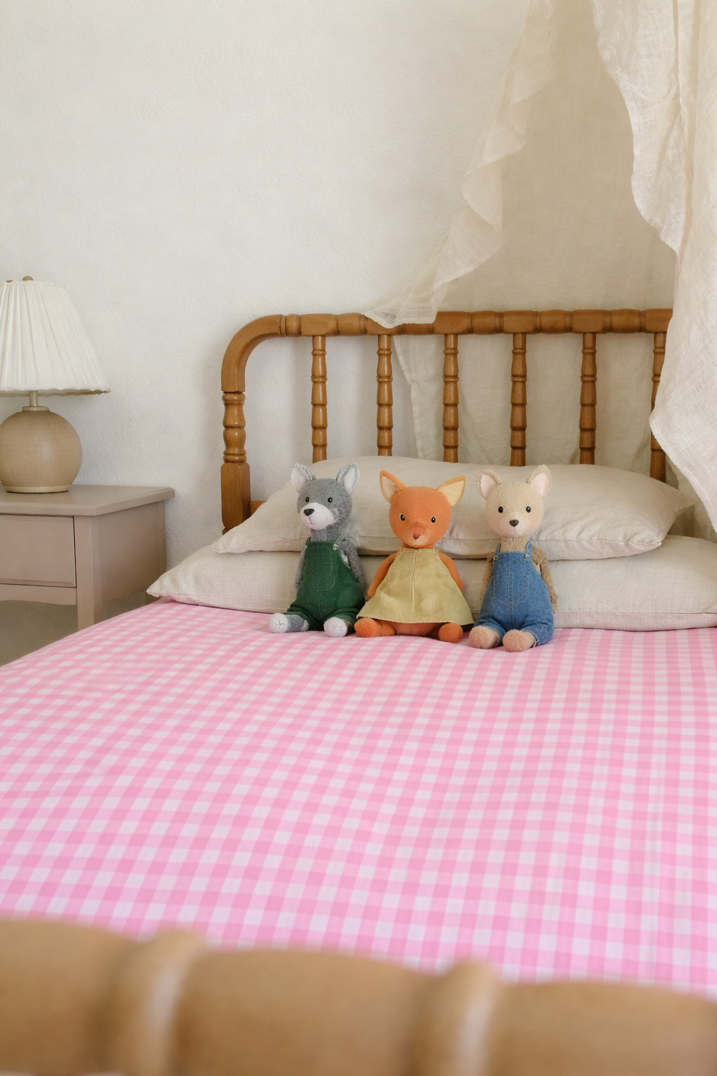 Pink Gingham Crib Quilted Blanket
