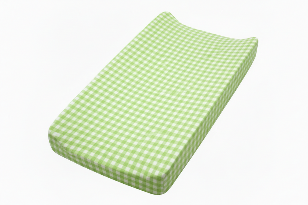Green White Gingaham Changing Pad Cover