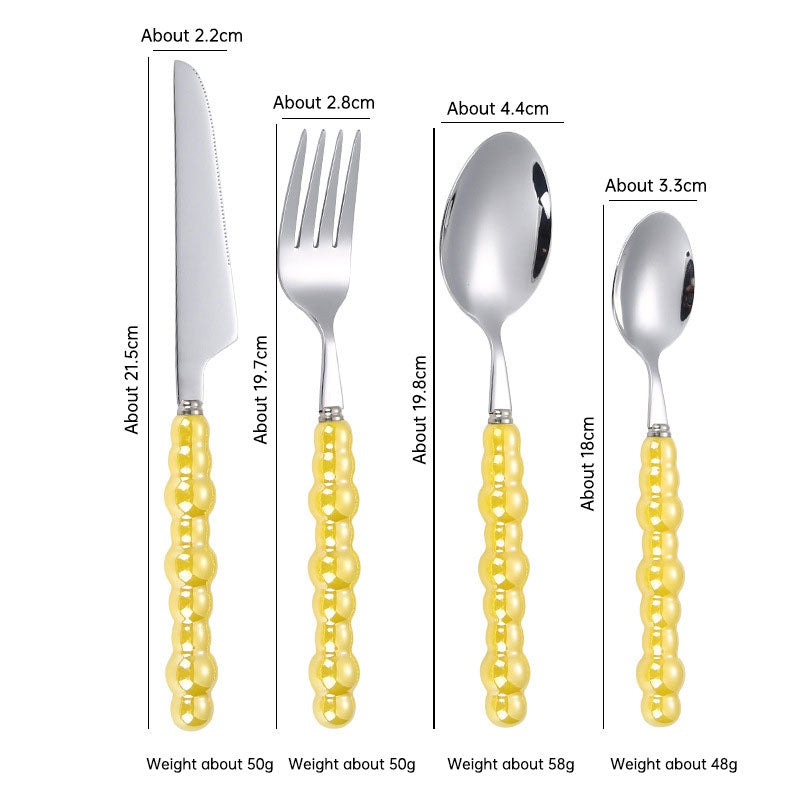 Pearl Ceramic Handle Flatware Set