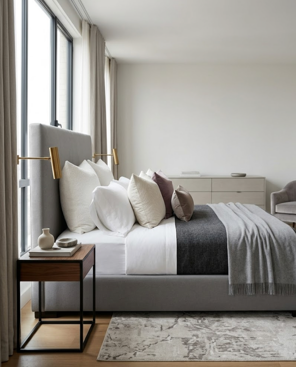 Formation Embroidered Pillow Cover in Oyster