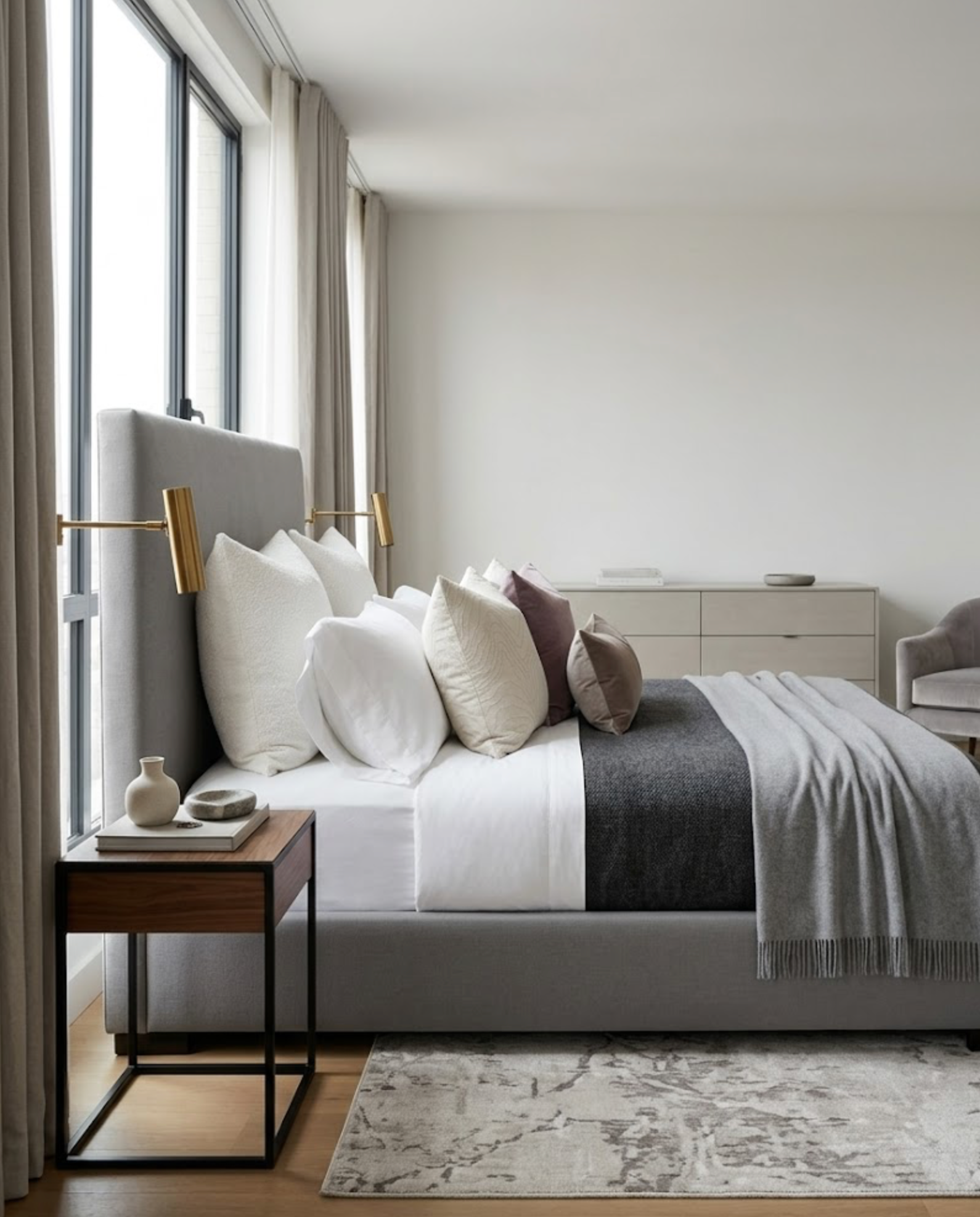 Formation Embroidered Pillow Cover in Oyster