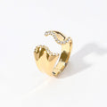 Sterling Silver Dipped Hypoallergenic Stone Paved Wavy Tip Ring