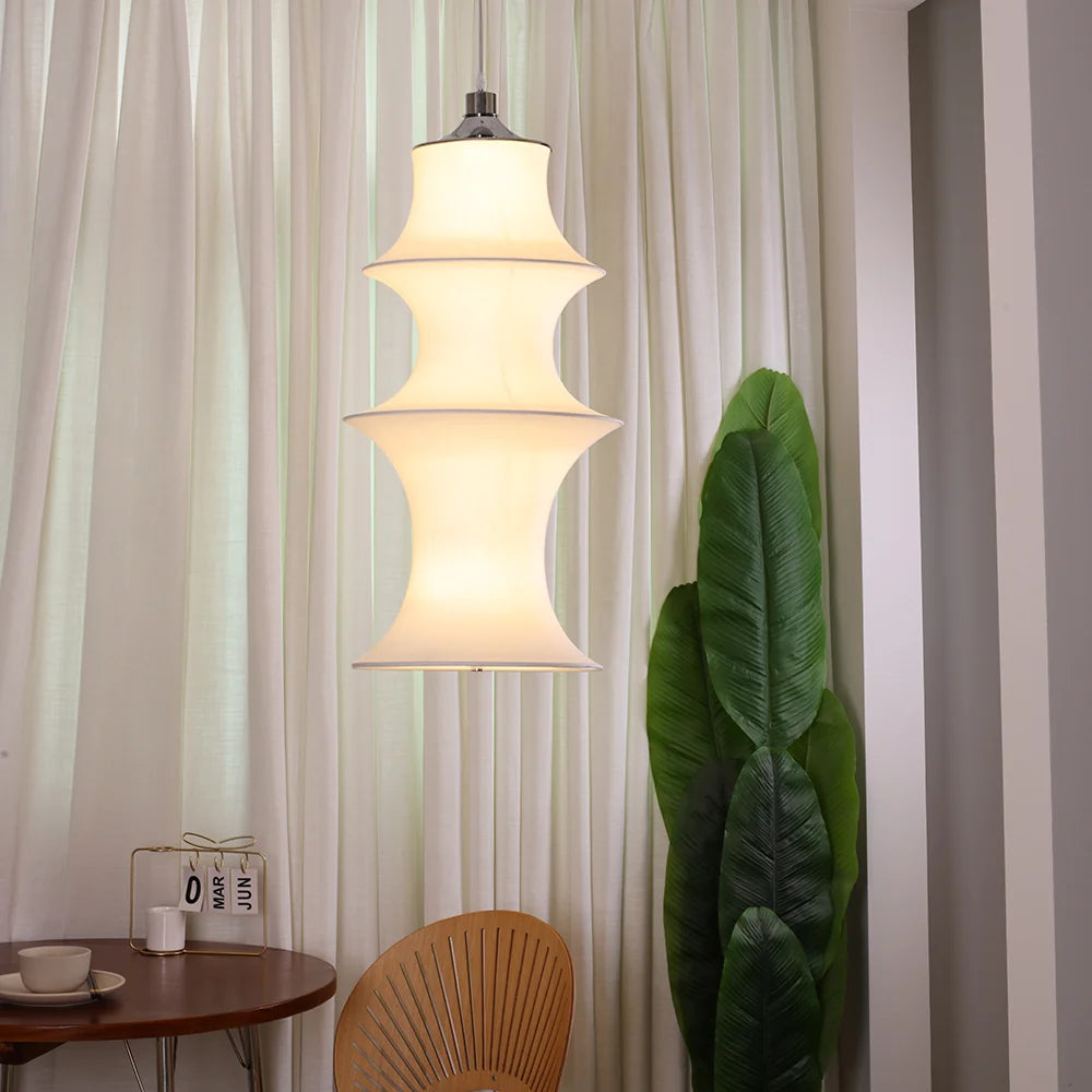 Sculptural Fabric Pendant Light