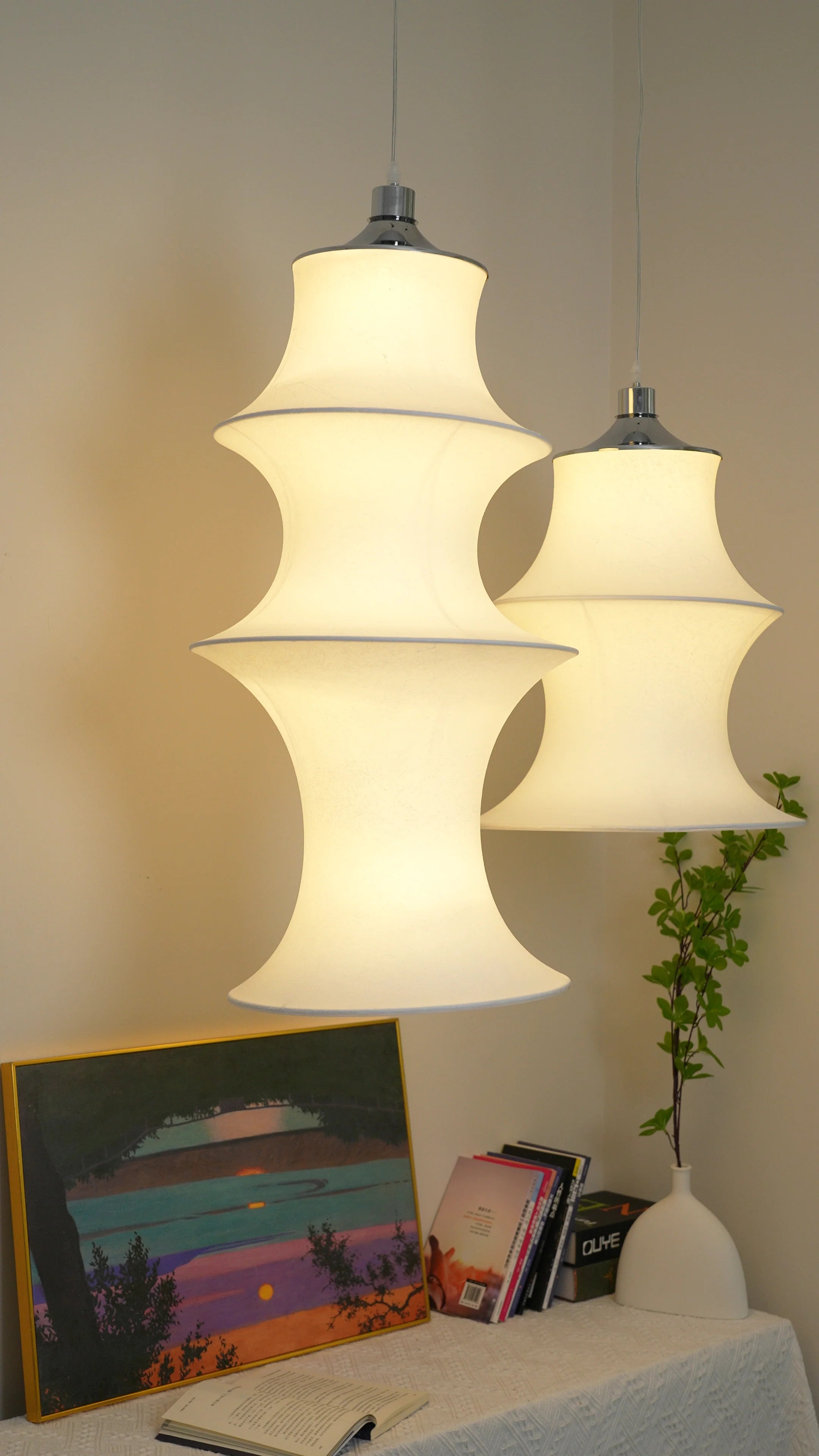 Sculptural Fabric Pendant Light