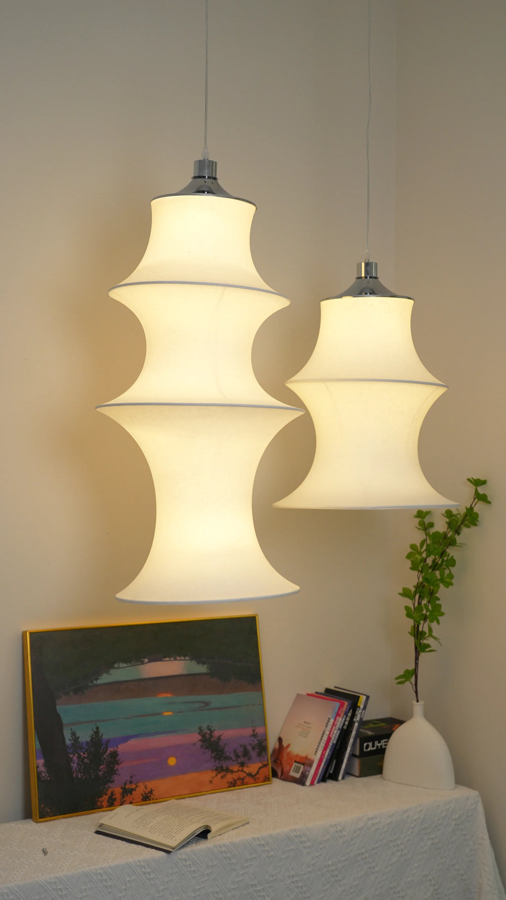 Sculptural Fabric Pendant Light