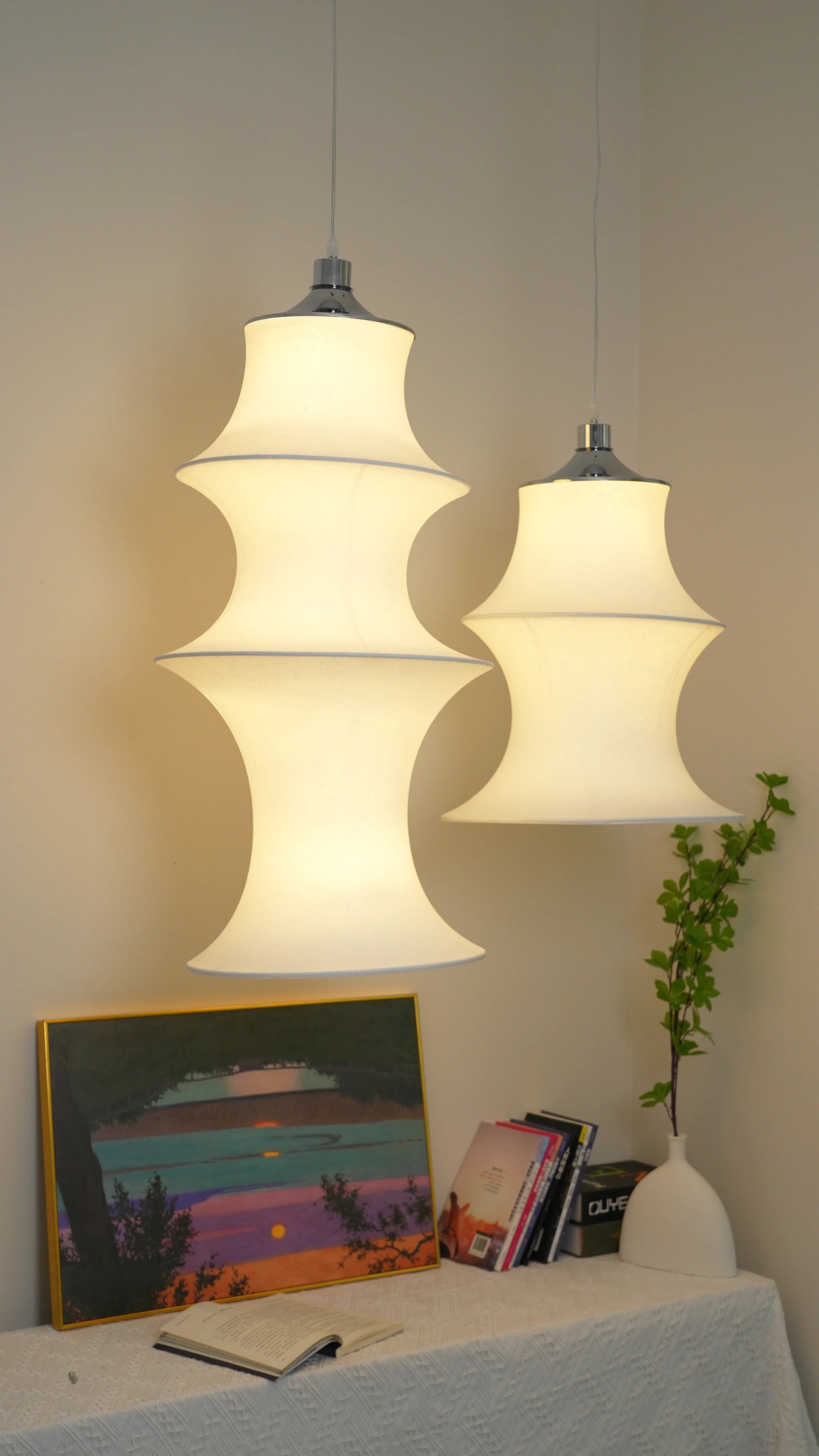 Sculptural Fabric Pendant Light