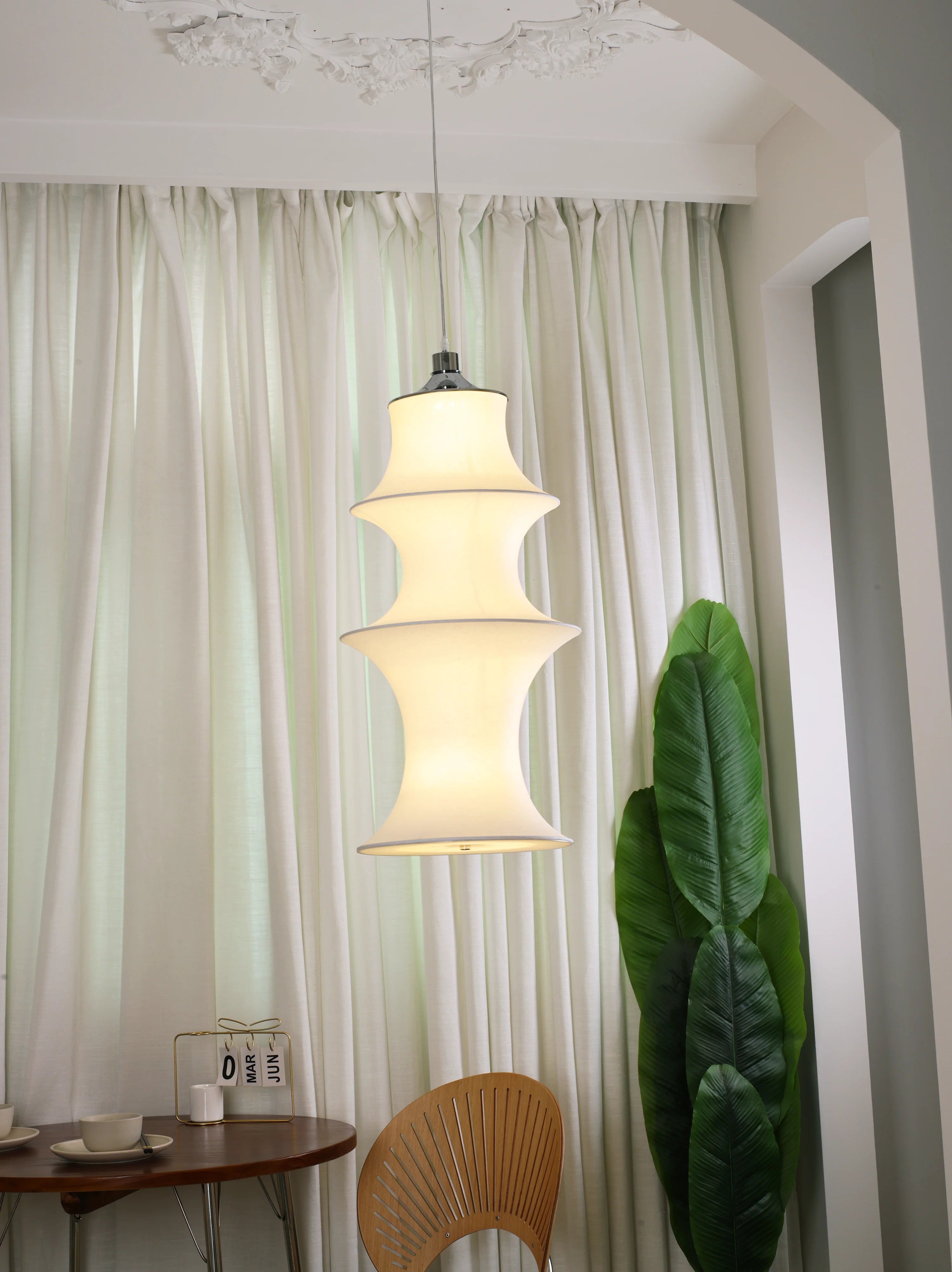 Sculptural Fabric Pendant Light