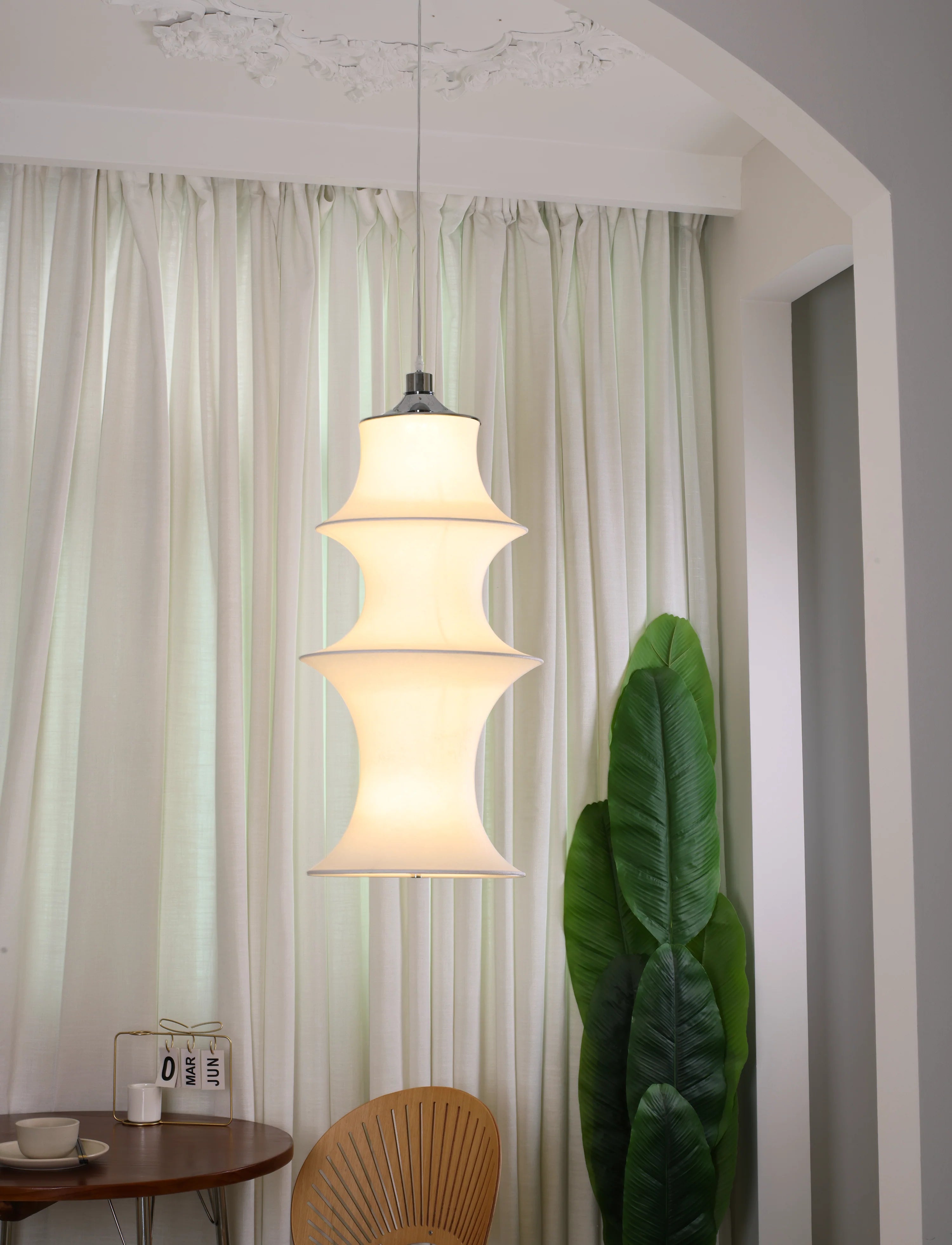 Sculptural Fabric Pendant Light