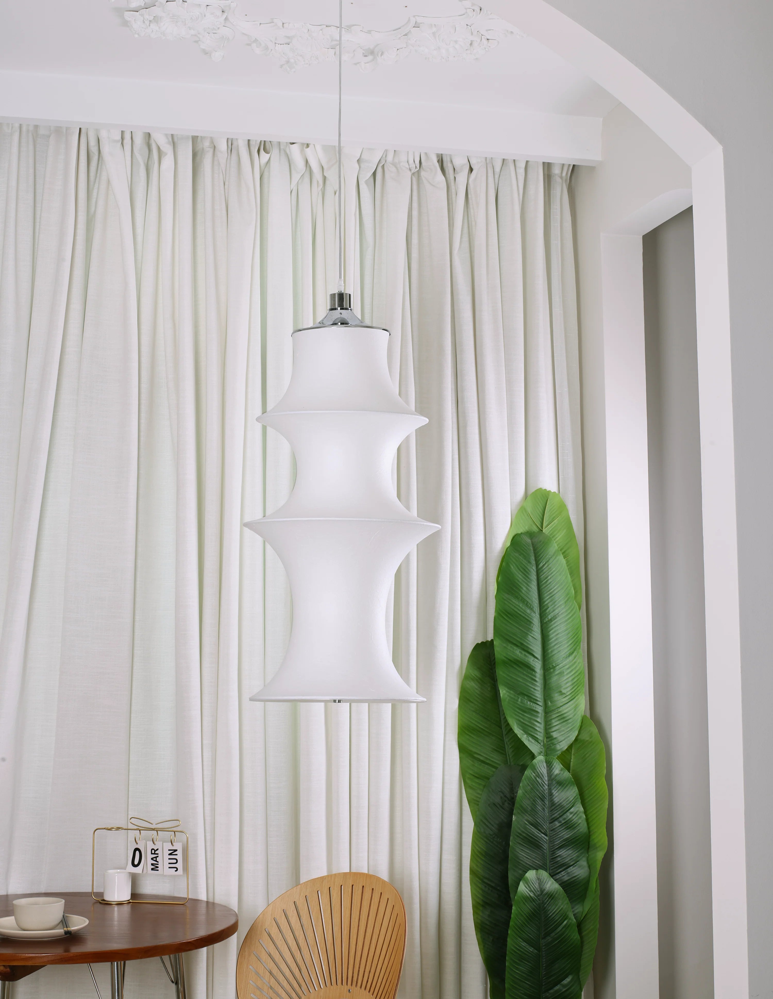 Sculptural Fabric Pendant Light