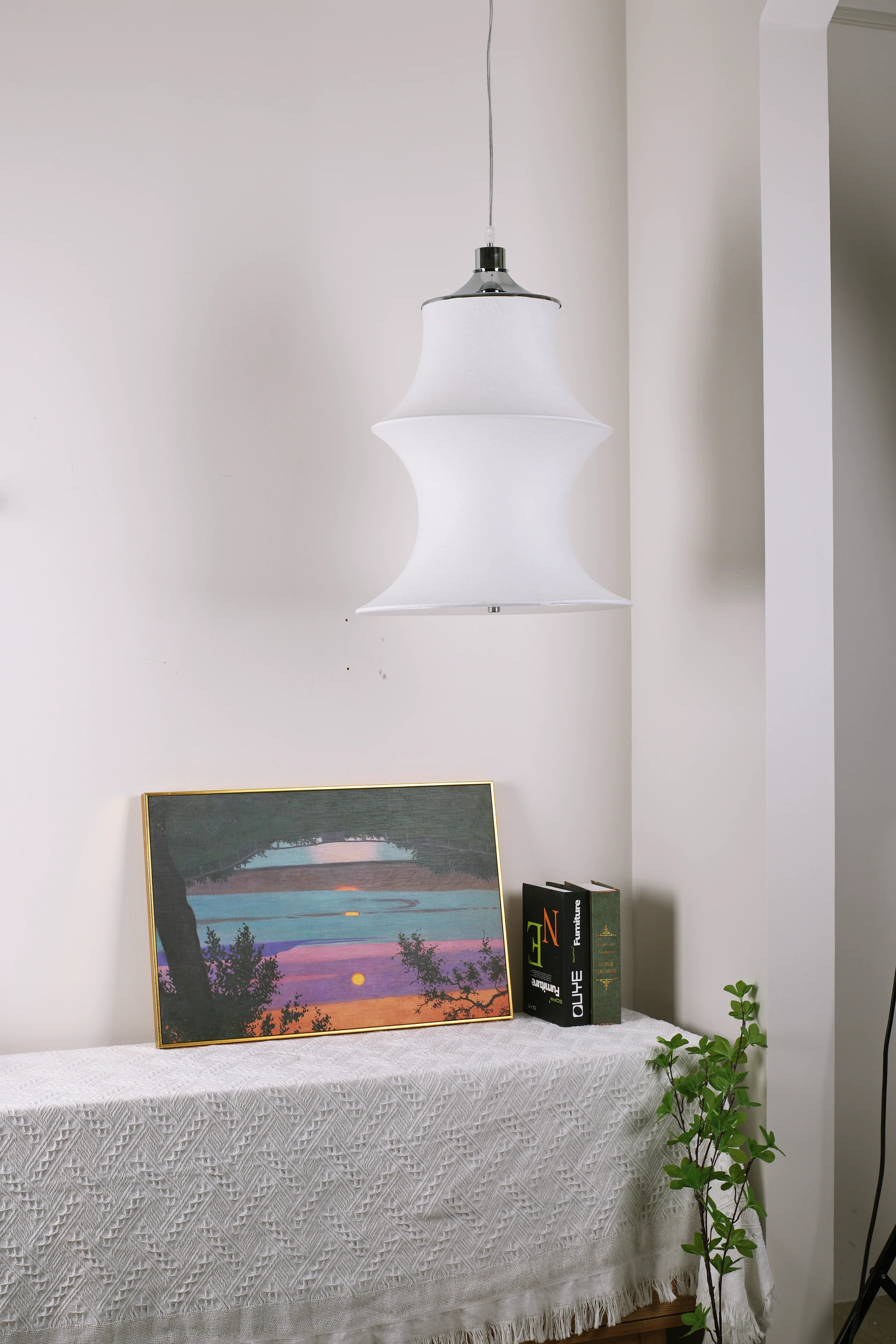 Sculptural Fabric Pendant Light
