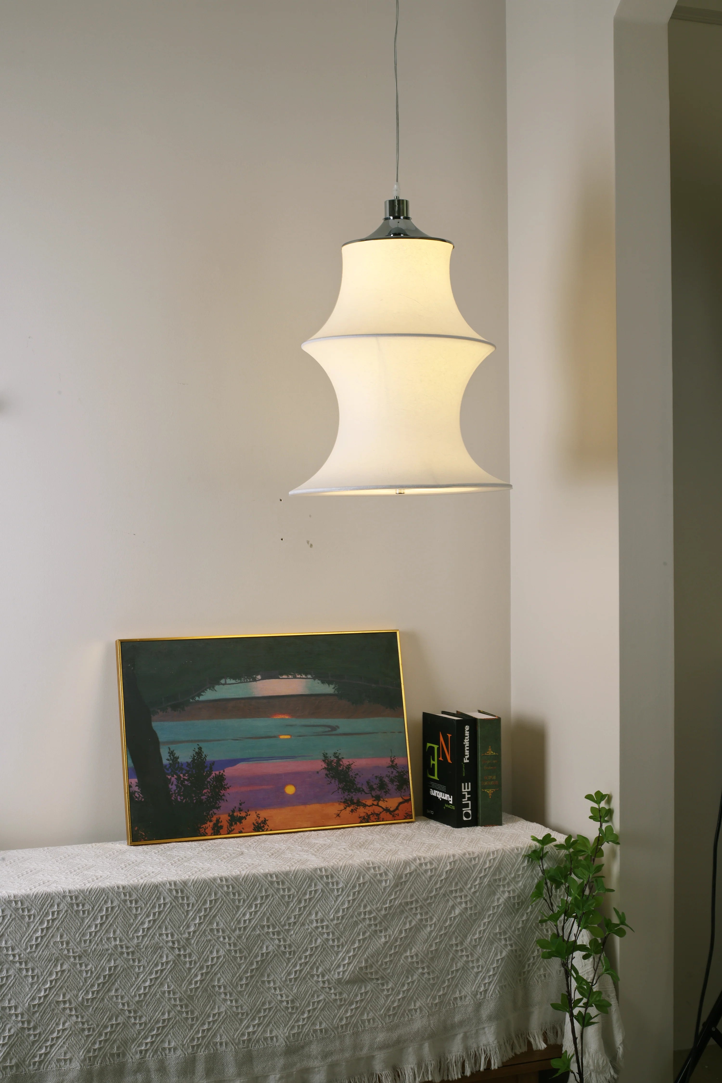 Sculptural Fabric Pendant Light