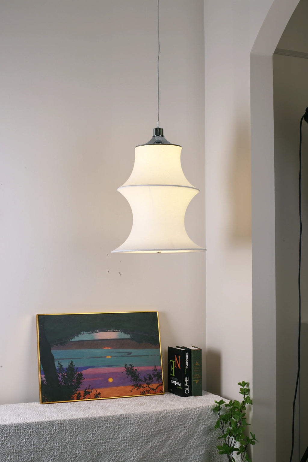 Sculptural Fabric Pendant Light