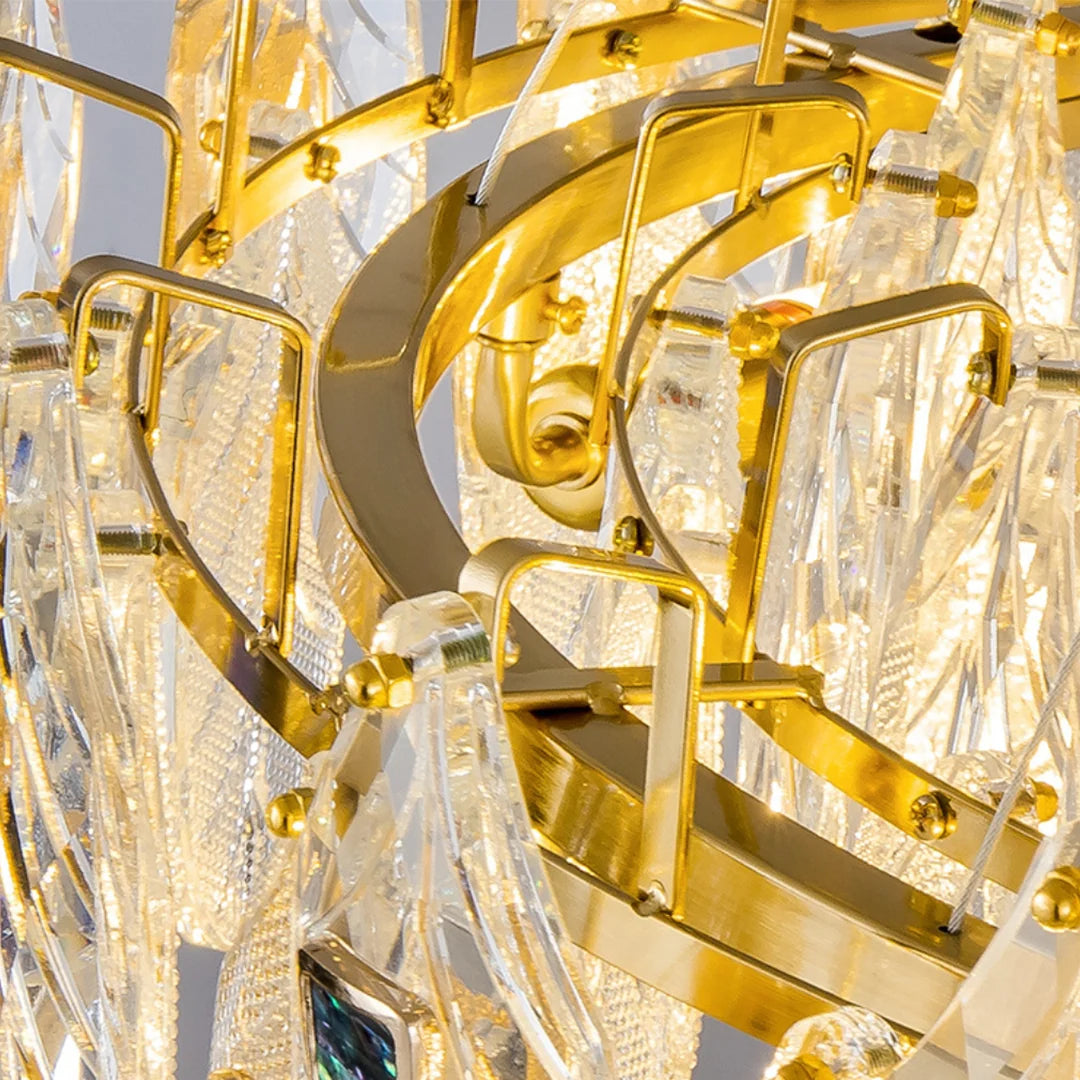 Feather Crystal Abalone Chandelier