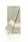 Figueres Turkish Towel — Olive & White