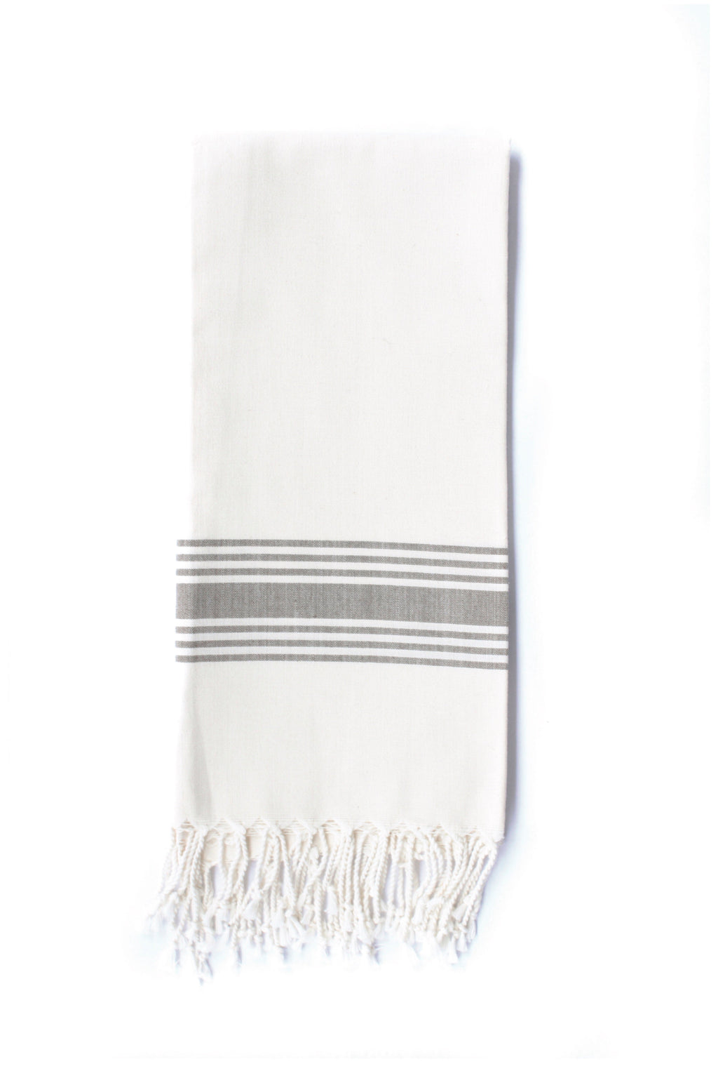 Figueres Turkish Towel — White & Olive