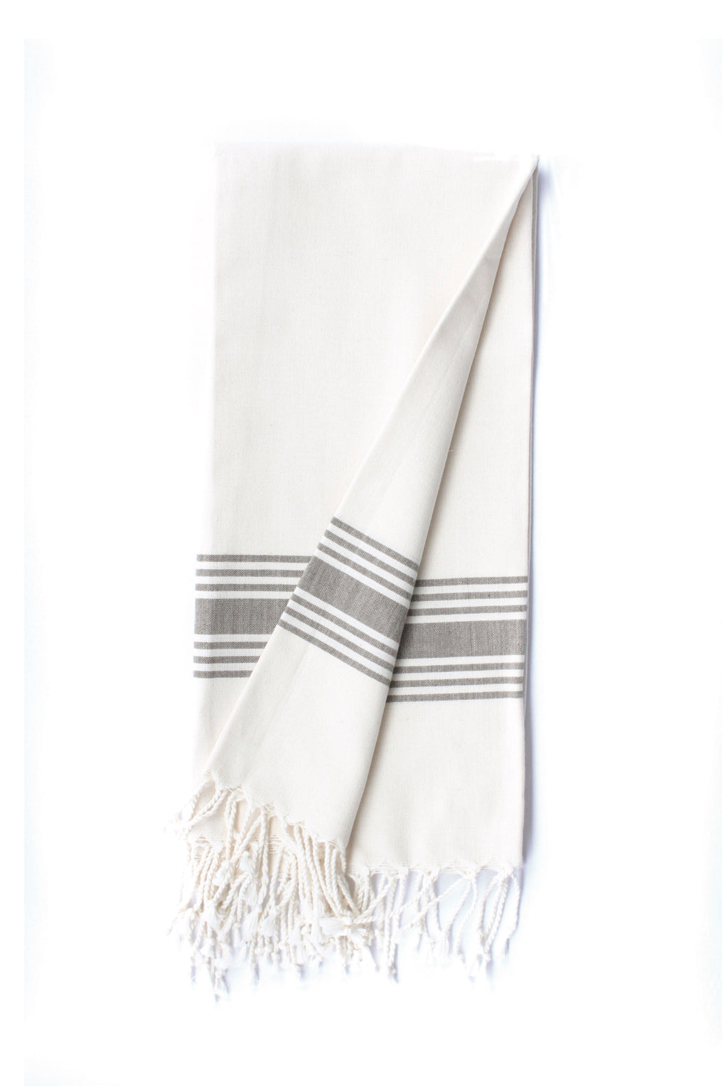 Figueres Turkish Towel — White & Olive