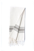 Figueres Turkish Towel — White & Olive