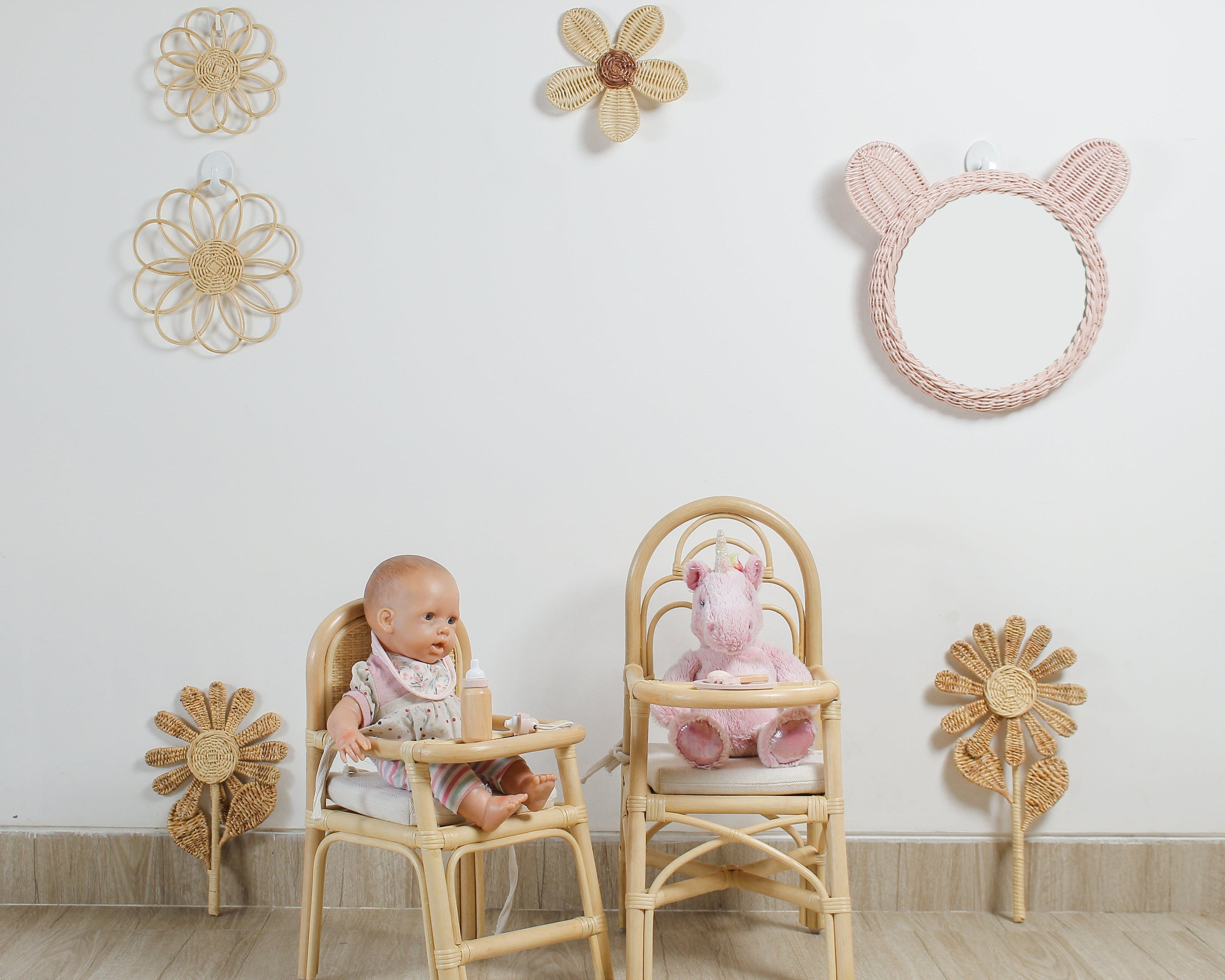 Rattan Flower Wall Art