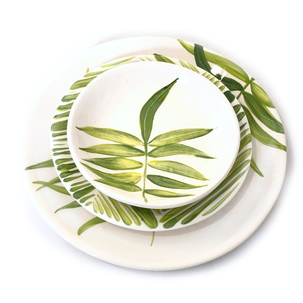 Floating Leaves Dinner Plate - Green