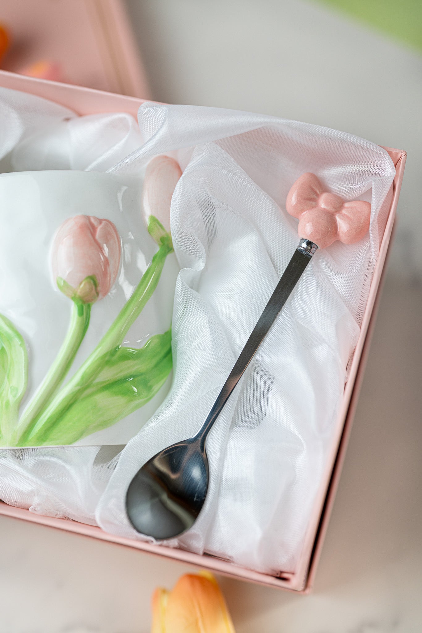 3D Tulip Ceramic Mug & Spoon Gift Set